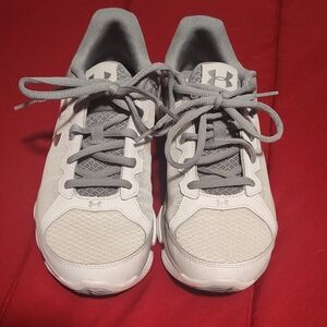 Under Armour White and Gray Athletic Shoes